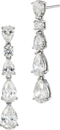 Savvy Cie Jewels Silver Cz Drop Earrings