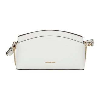 Michael Kors Cross Body Bags, female, White, Size: ONE SIZE Athena Small Leather Convertible Clutch