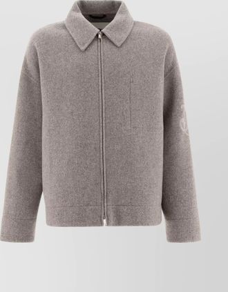 Jil Sander wool coat with collared design and front pocket