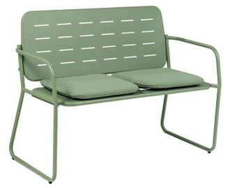 LLR Collection Hochwertige Garten-Sitzbank Shogun mit Armlehnen, Olive