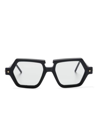 Kuboraum P19 geometric-frame sunglasses - unisex - Acetate - 53 - Black