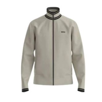 HUGO BOSS Boss Green, Zip-throughs, male, White, Size: 2XL Boss Green Sweaters