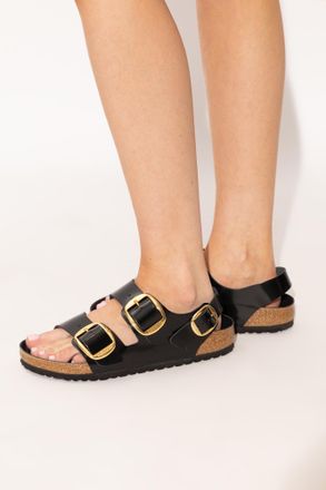 Birkenstock Milano Big Buckle Slides, Womens, Black
