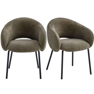 Moloo Silla de comedor de tela luxury marron (x2)