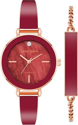 Anne Klein Classic Red Dial Ladies Watch AK/3620BYST