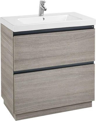 Roca Roca - Pack Unik Mueble Base De 2 Cajones + Lavabo Lander Color: Roble City - Medidas: 800x460x865 Mm