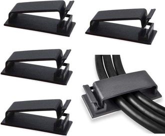 No Brand 15 Clips Autoadhesivos Para La Gesti&oacute;n De Cables, Organizadores De Cables Ajustables, Clips Adhesivos Para Cables Para Tv, Pc, Port&aacute;til, Ethernet, Ord