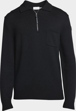Moncler Men & apos;s Long-Sleeve Zip Polo Sweater