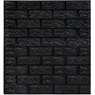 vidaXL Papel Pintado Autoadhesivo Ladrillos 3d 40 Unidades Negro Vidaxl