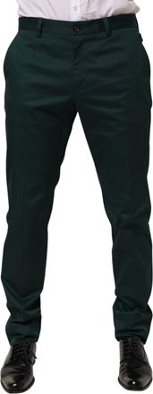 Dolce & Gabbana Green Cotton Formal Dress Men Trouser Mens Pants