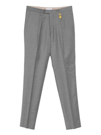 Manuel Ritz flannel trousers - men - Elastane/Wool - 52 - Grey