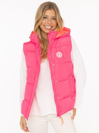 Zwillingsherz Steppweste ZWILLINGSHERZ Strandgl&uuml;ck, Damen, Gr. XXL, neon pink, Web, Obermaterial: 100% Polyester, h&uuml;ftbedeckend, ohne Ausschnitt, Westen Steppweste,