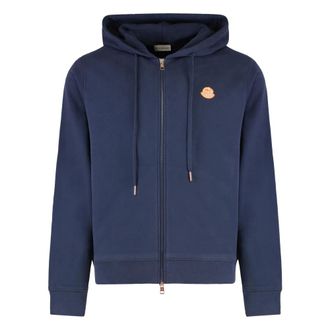 Moncler Hoodies & sweatvesten, Heren, Blauw, M, Katoen, Full Zip Hoodie