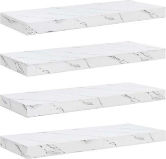 vidaXL Estante De Pared Con Almacenamiento 4 Pcs M&aacute;rmol 50 X 23 X 4 Cm Vidaxl