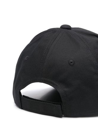 Emporio Armani Logo-Patch Canvas Baseball Cap - Black