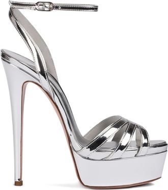 Le Silla 140 mm Lola sandalen met plateauzool - Zilver
