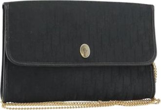 Dior Pre-owned Vintage schouderkettingtas met flap - Dames - Vintage Schoudertas - Zwart - ONE Size - Leer - Vintage