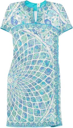 Pucci Abito con motivo geometrico anni 60 - Blu
