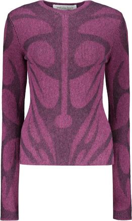Paolina Russo Truien & Vesten, Dames, Paars, S, Wol, Virgin Wool Sweater