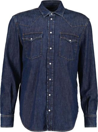 Dondup Overhemden, Heren, Blauw, 2Xl, Denim, Texas-stijl Denim Shirt