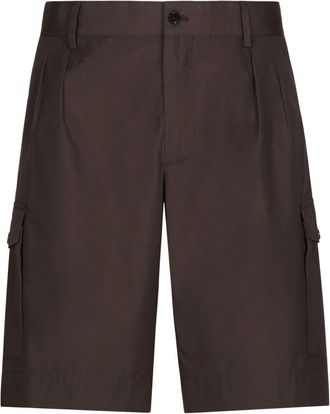 Dolce & Gabbana straight-leg cotton cargo shorts - men - Cotton - 56 - Brown