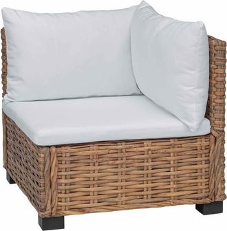 vidaXL Sof&aacute; Esquinero Con Cojines Gendt Rat&aacute;n Natural Natural Vidaxl