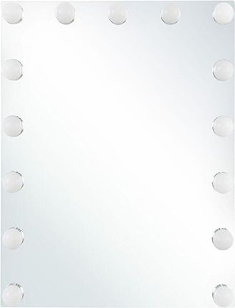 Beliani Beliani - Espejo de tocador de pared con led blanco 40 x 50 cm rectangular estilo hollywood Lucenay