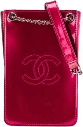 Chanel Pre-owned Cross Body Bags, female, Pink, Size: ONE SIZE Pre-owned Patent Leather Crossbody Bag