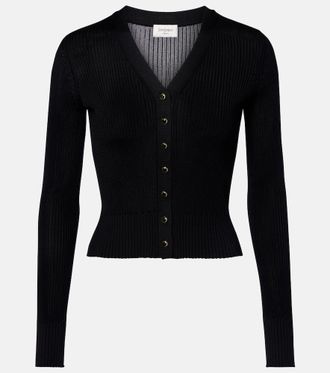 Saint Laurent Cardigan in lana, cashmere e seta a coste