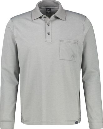 Lerros Poloshirt LERROS Langarm Polo mit Brusttasche in Grossen Gr&ouml;ssen, Herren, Gr. 4XL, basalt grau, 52% Baumwolle, 48% Polyester, ohne Ausschnitt, Shirts 