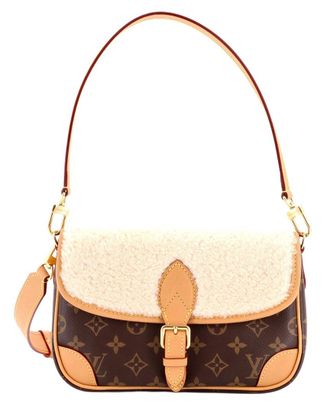 Louis Vuitton Brown Monogram Canvas & Shearling Diane Nm (Authentic Pre-Loved)