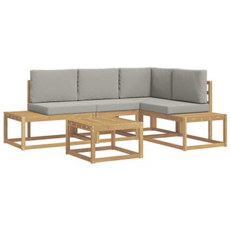 vidaXL Conjunto De Sof&aacute;s De Exterior 4 Pieza Blanco Y Gris Claro Vidaxl