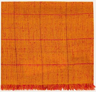 Anderson & Sheppard Mens Check Cashmere Pocket Square