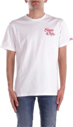 Saint Barth Tops, Heren, Wit, S, Katoen, Logo Front Pocket T-shirt Polos White