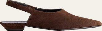 Khaite Cecilia Suede Slingback Flats