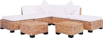 vidaXL Juego De Sof&aacute;s De 18 Piezas Rat&aacute;n Natural Vidaxl