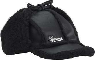 SUPREME FW25 Shearling Lined Earflap Cap Black SUP-FW25-1100-BLK