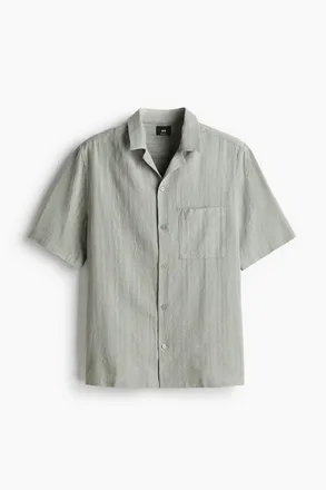 H&M Freizeithemd aus Leinenmix in Regular Fit - Salbeigr&uuml;n