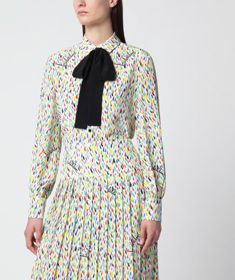 Valentino Blusa multicolore in seta con lavalli&egrave;re
