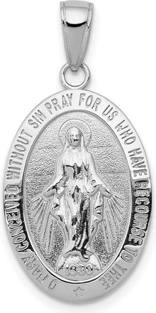 Diamond2Deal 14k White Gold Miraculous Medal Pendant