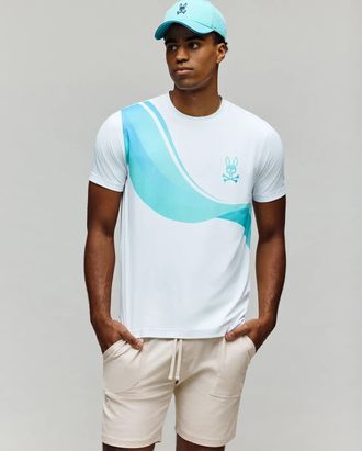 Psycho Bunny Mens Official Us Open Avery Net Performance Tee 100 WHITE / XS