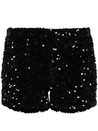 Styland sequinned mini shorts - Black