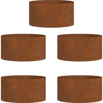 vidaXL Jardineras 5 Pcs Marr&oacute;n 40 X 40 X 20 Cm Acero Oxidado Vidaxl