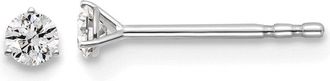 Diamond2Deal 14k White Gold 1/10 ct Round Lab Grown Diamond Stud Earrings VS Clarity, D-E Color