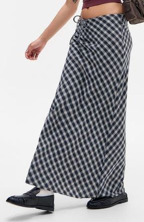 BDG Plaid Cotton Maxi Skirt in Grey at Nordstrom Rack, Size Small