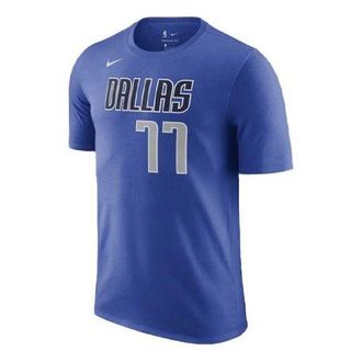 Nike Mens Nike Dallas Mavericks Doncic No. 77 Casual Sports Breathable Round Neck Short Sleeve Blue T-Shirt CV8515-482