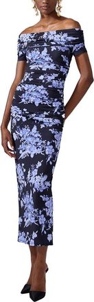 Carolina Herrera Off Shoulder Gathered Midi Dress
