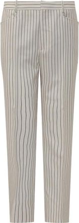 Tom Ford Op maat gemaakte hoge taille broek - Dames - Slim Fit Broeken - Wit - S - Leer - Broeken