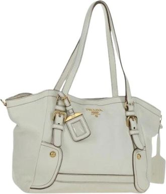 Prada Pre-owned Handbags, female, White, Size: ONE SIZE Pre-owned Vintage Tote Bag