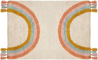 HOME MAISON Alfombra algod&oacute;n beige 100x150cm